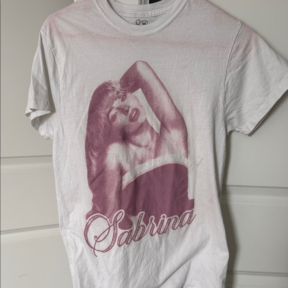 Sabrina White and Pink Graphic Tee